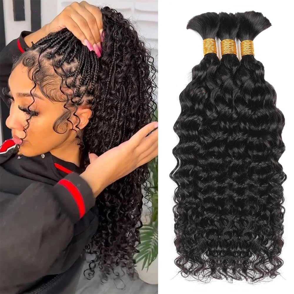 Water Wave Bulk Human Hair For Braiding - Włosy do wplatania Water Wave, naturalne,