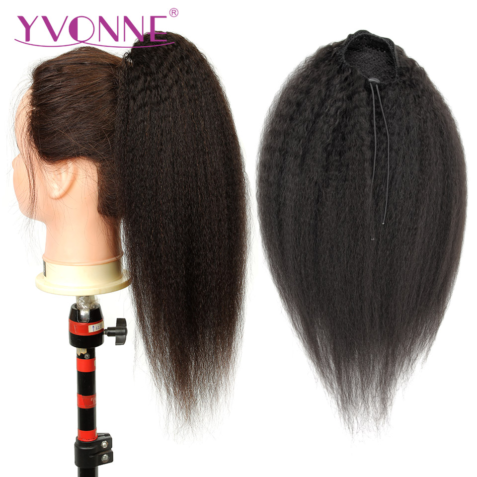 Seamless Clip In Hair Extensions Human Hair - [Yvonne] perwersyjne proste sznurkiem kucyk pasma