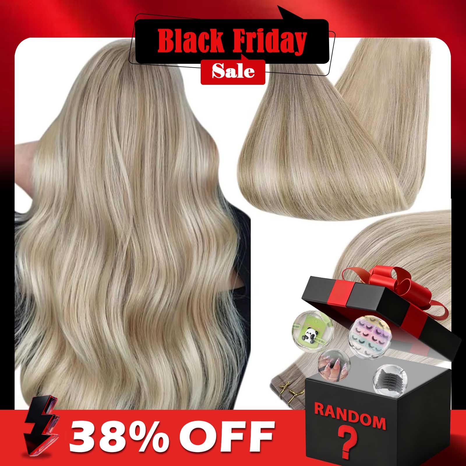 Invisible Tape In Extensions Real Hair - Taśma Full Shine w doczepach z