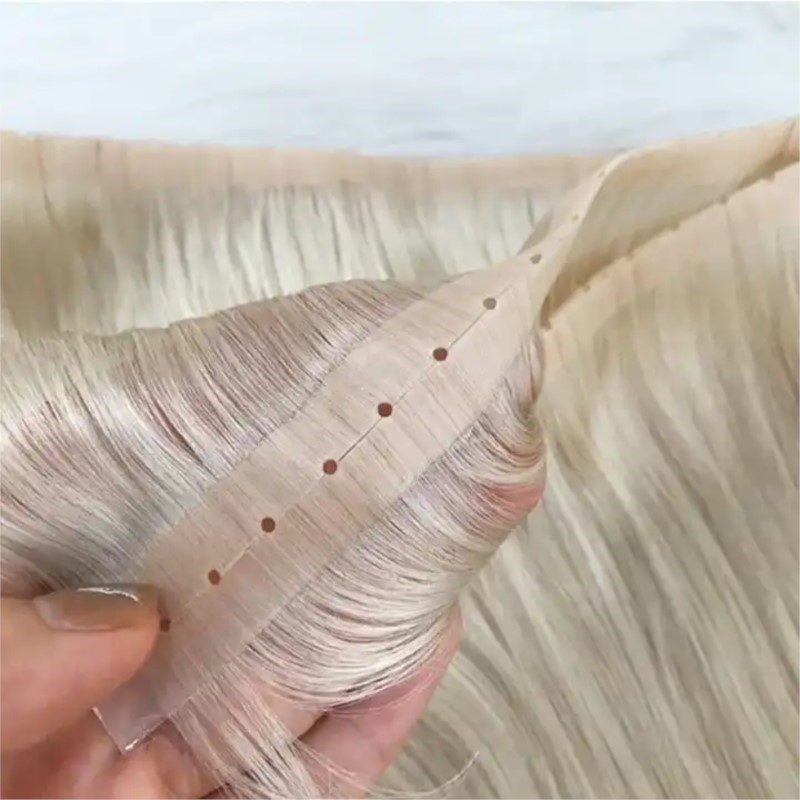 Invisible Tape In Extensions Real Hair - Niewidoczne włosy PU z otworem Ludzkie