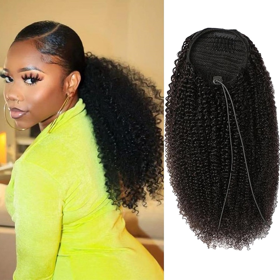 Seamless Clip In Hair Extensions Human Hair - 24 26 cali Długi Afro Kinky