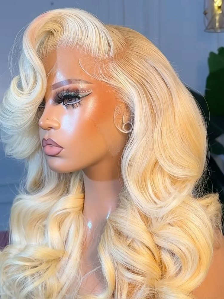 613 Blonde Body Wave Lace Front Wig - Peruka z ludzkich włosów w kolorze