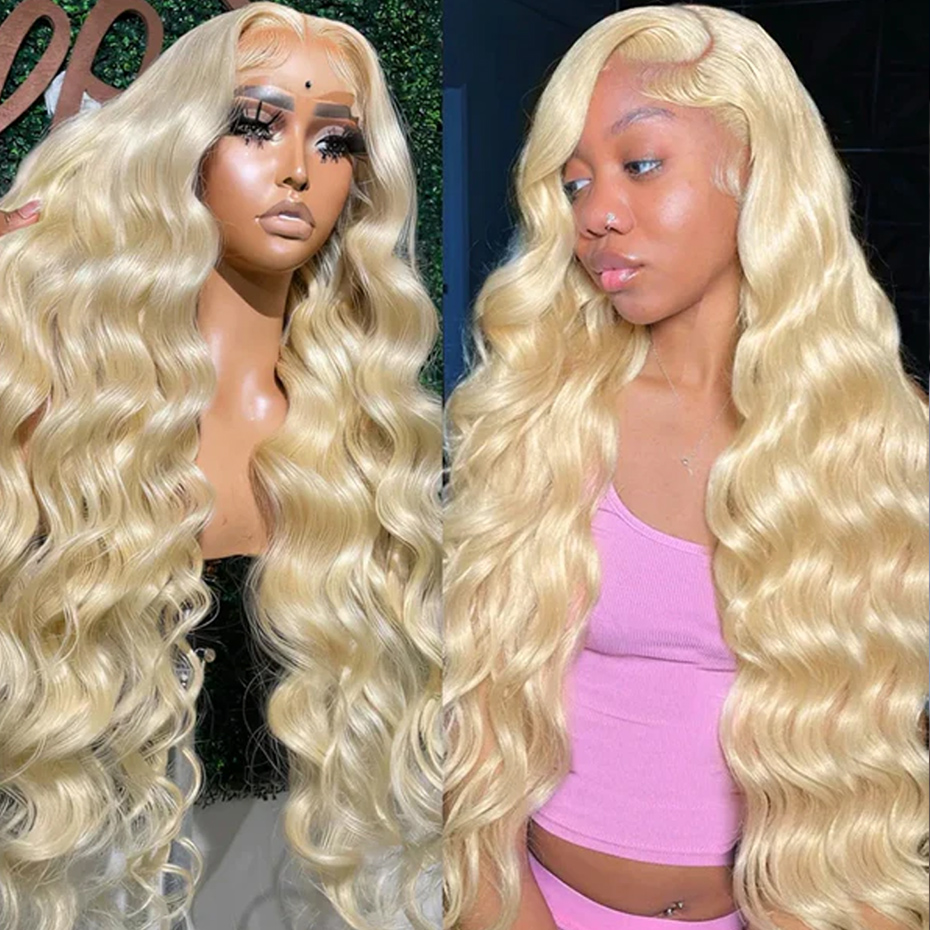 613 Blonde Body Wave Lace Front Wig - Peruka typu 13x6 HD Lace Frontal,