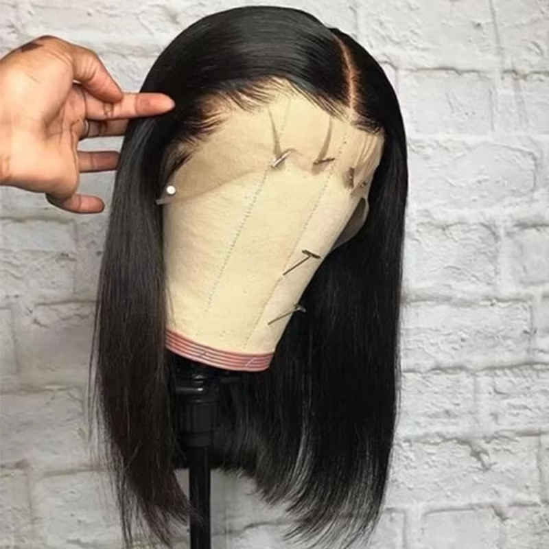 Pre Parted 13X4 Lace Front Bob Wig - Peruka typu short bob, proste brazylijskie