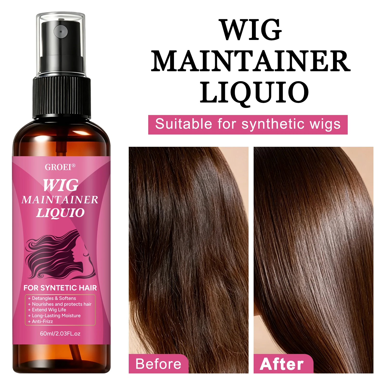Synthetic Wigs - GROEI Spray przeciw puszeniu się włosów