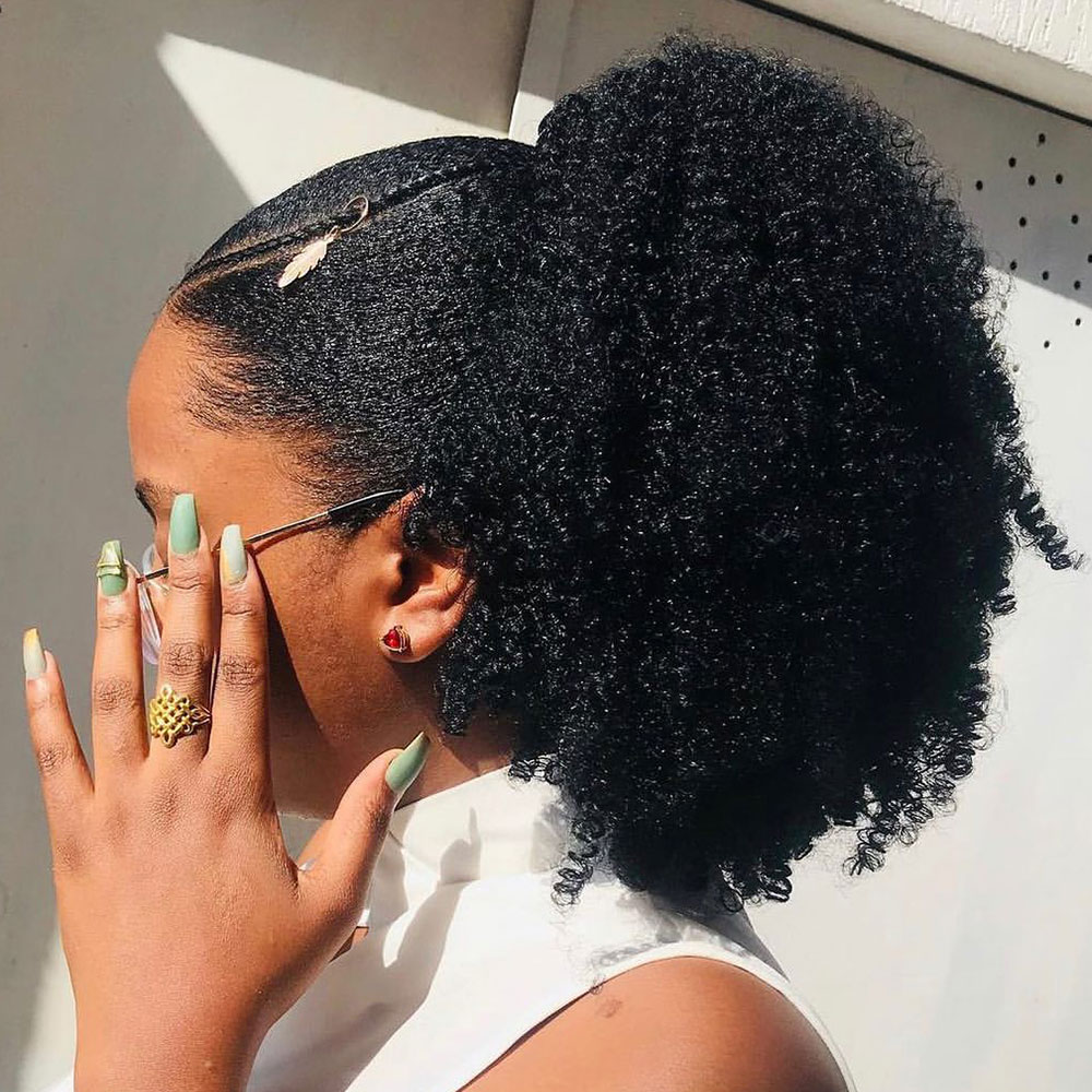 Seamless Clip In Hair Extensions Human Hair - Doczepiany kucyk z ludzkich włosów, afro