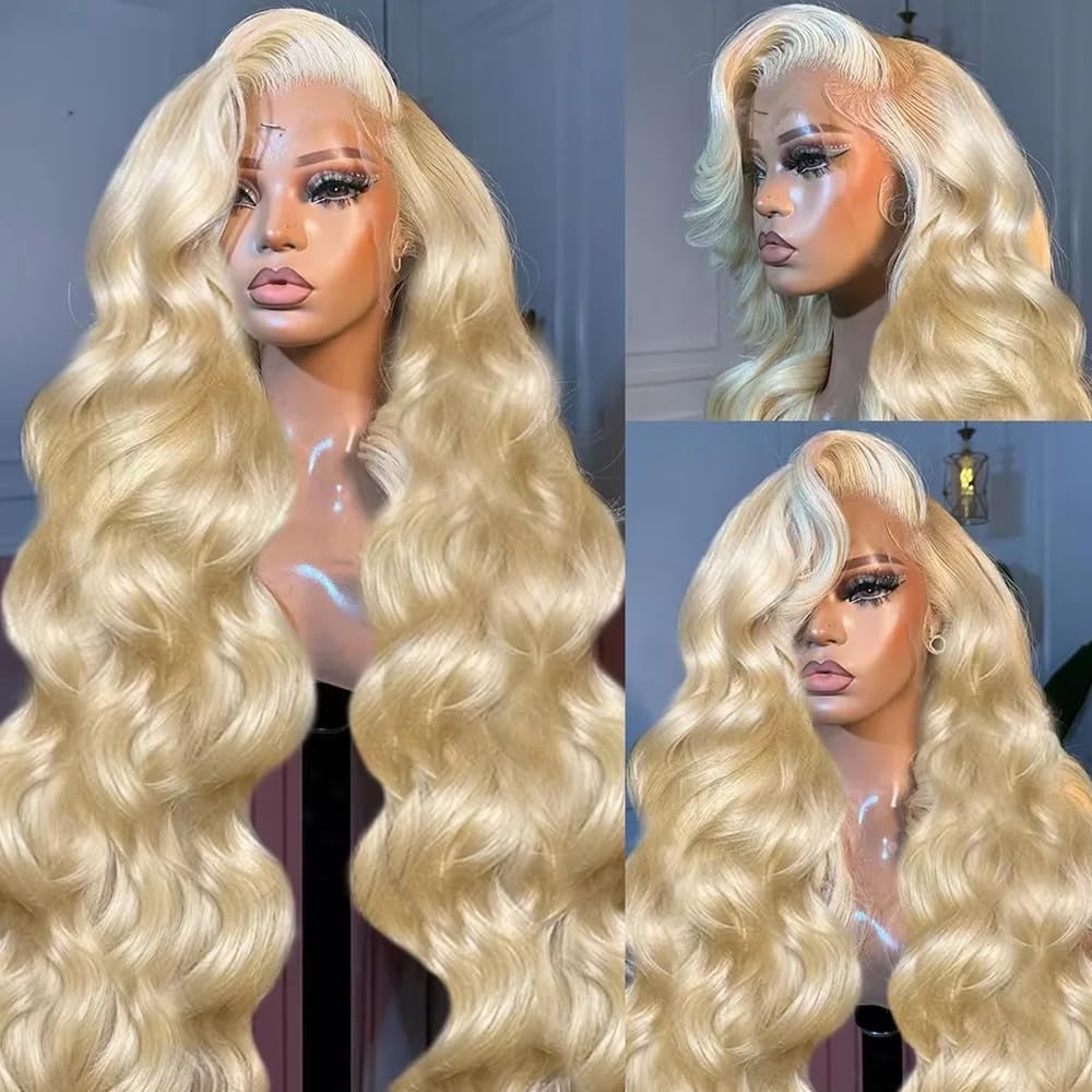 613 Blonde Body Wave Lace Front Wig - # Peruki z ludzkich włosów 613,