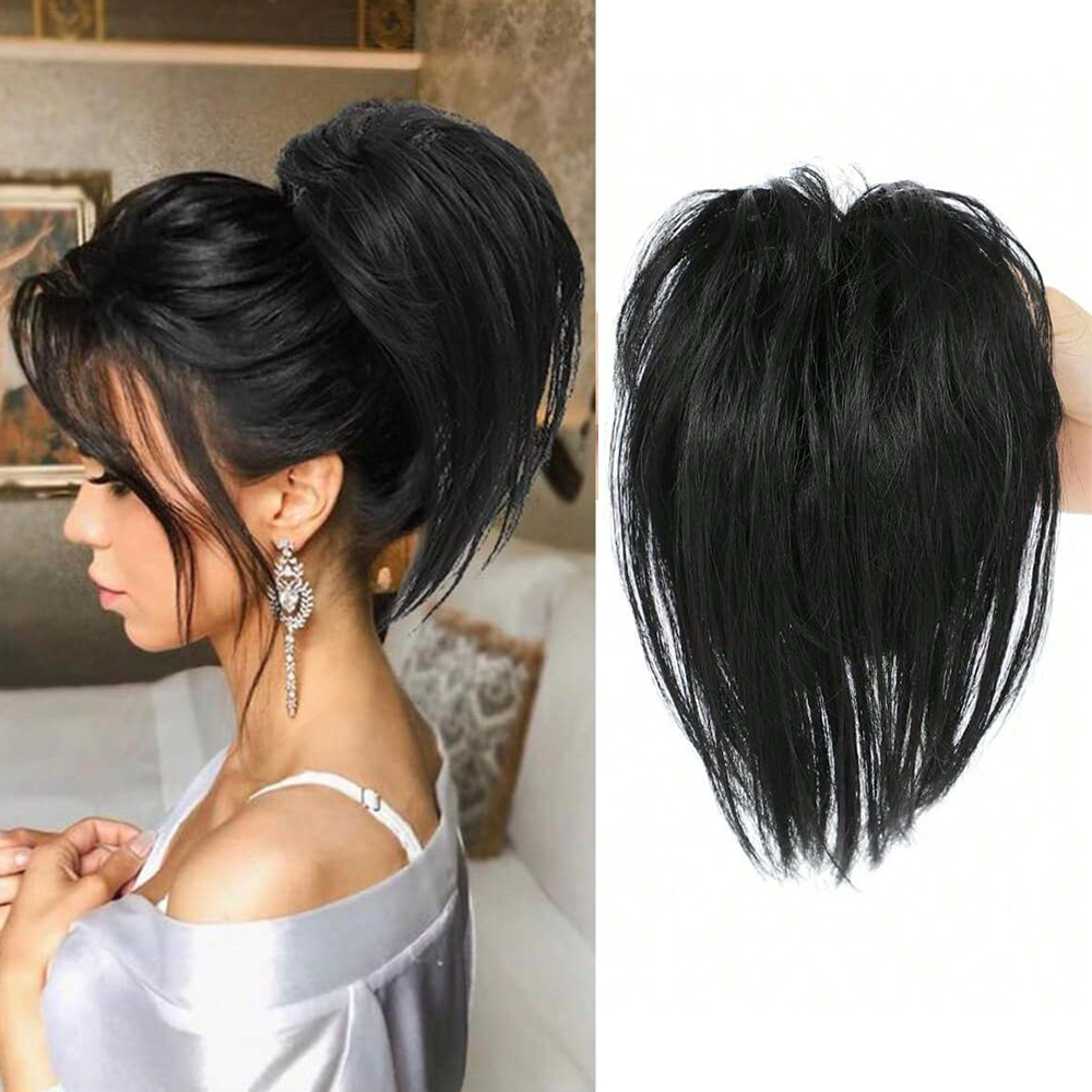 Claw Clip Messy Bun Hair Piece - Syntetyczny, potargany, prosty kucyk z doczepianymi