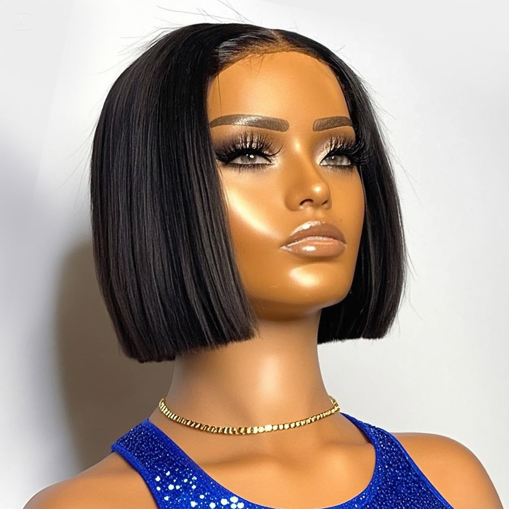 Glueless Wear And Go Human Hair Wig - Peruka Bob Krótka Prosta o Gęstości