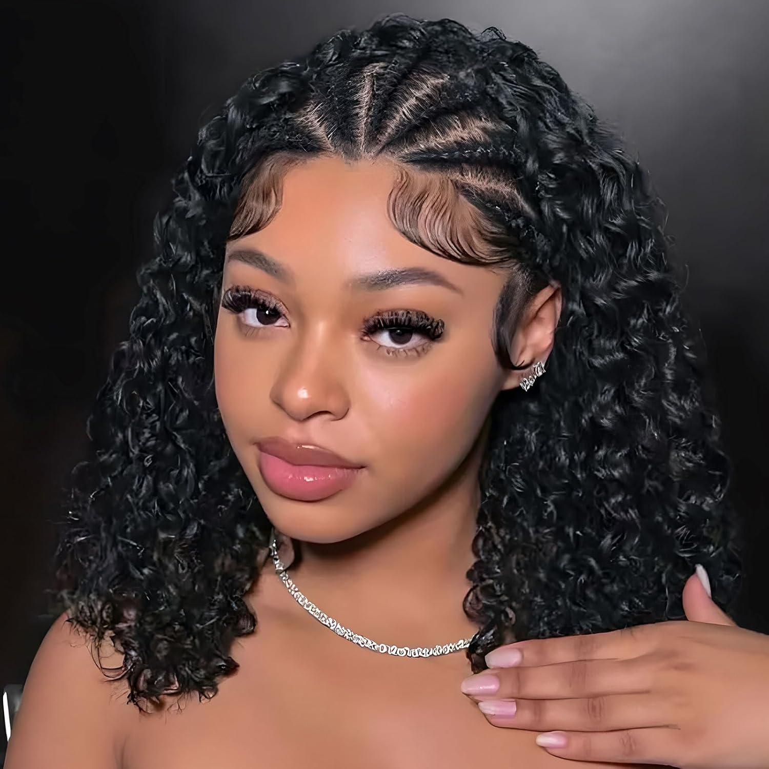Glueless Wear And Go Human Hair Wig - Peruka Bob z warkoczami cornrow, głęboko