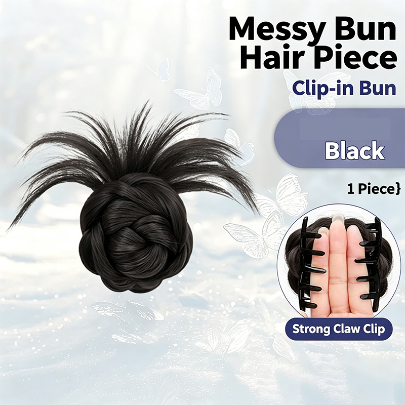 Claw Clip Messy Bun Hair Piece - Puszysty, kolczasty, niechlujny kok z klipsem