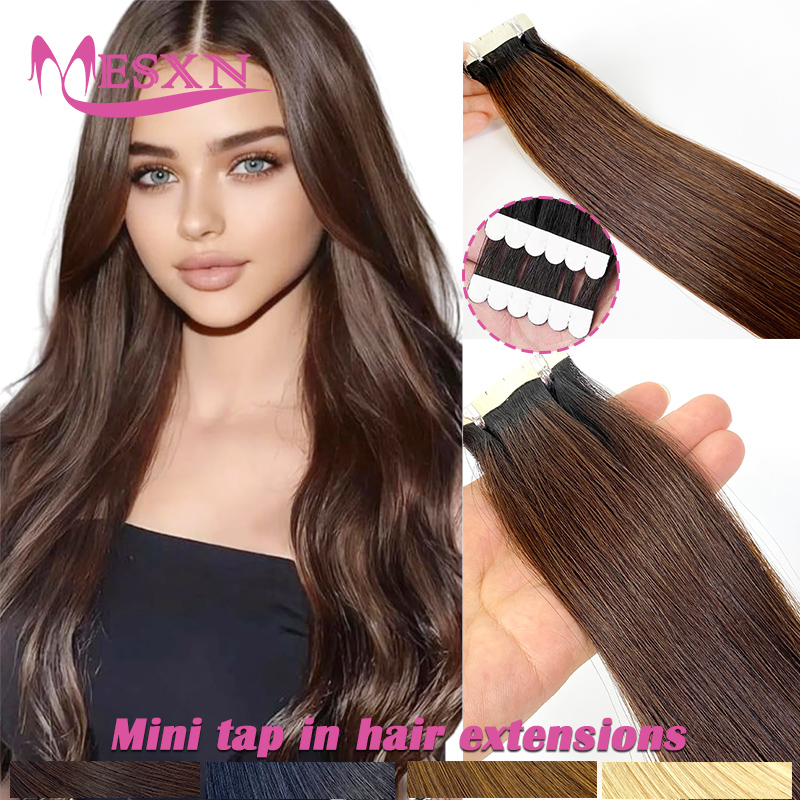 Invisible Tape In Extensions Real Hair - Mini doczepiane włosy naturalne na taśmie,