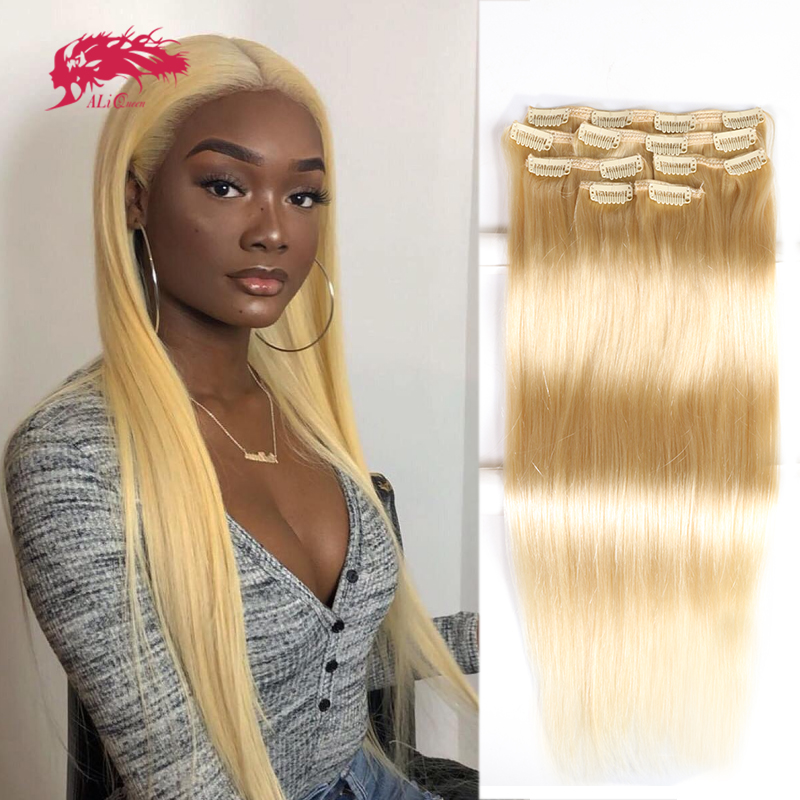 Seamless Clip In Hair Extensions Human Hair - Ali Queen 7-częściowe doczepiane włosy na