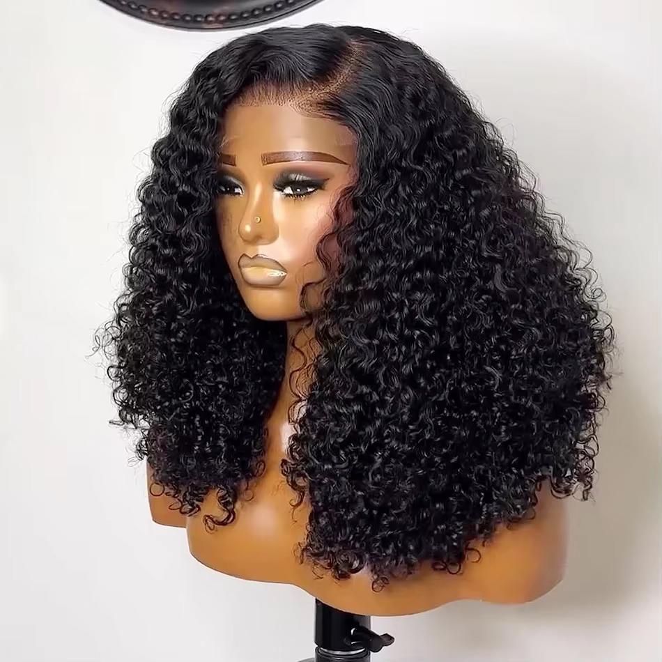 Glueless Wear And Go Human Hair Wig - Peruka typu Short Curly Bob 230%