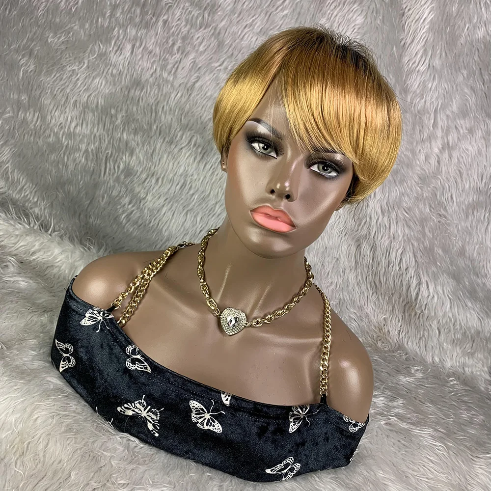 Short Pixie Cut Wig Human Hair Cheap - 8-calowa krótka peruka z włosami Remy