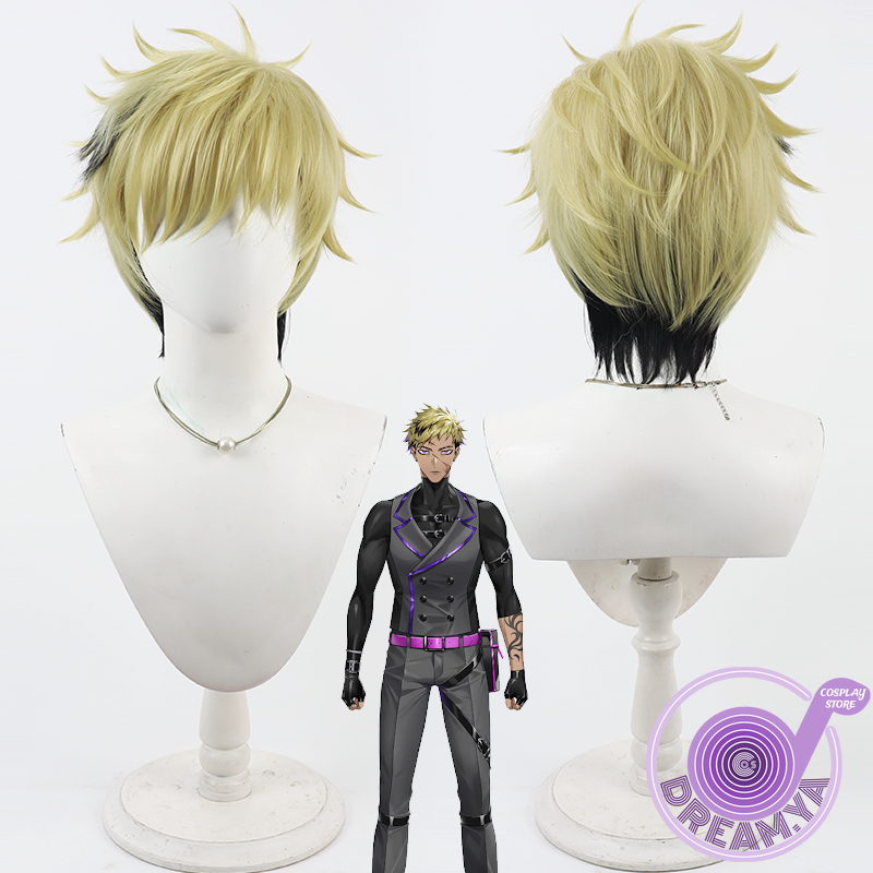 Synthetic Wigs - Peruka Cosplay Vantacrow Bringer Vtuber Żółto-Czarna