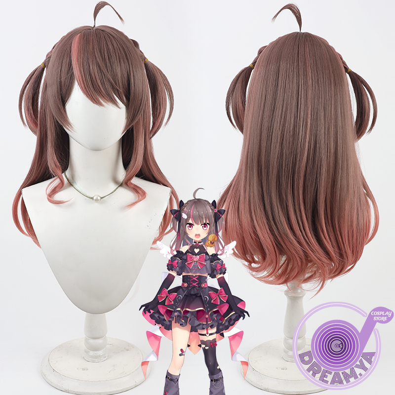 Synthetic Wigs - Peruka do cosplayu Natsuiro Matsuri, brązowo-różowa,