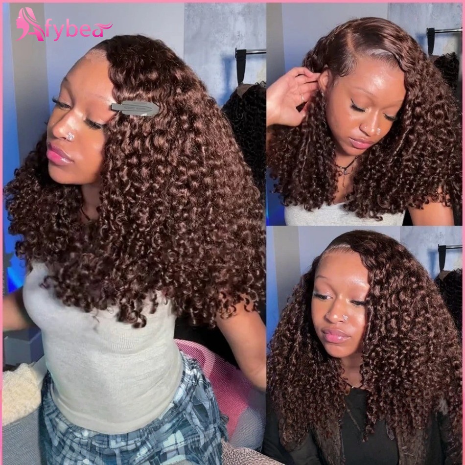 Hd Lace Frontal Wig Human Hair Pre Plucked - Peruka typu lace front z kręconymi