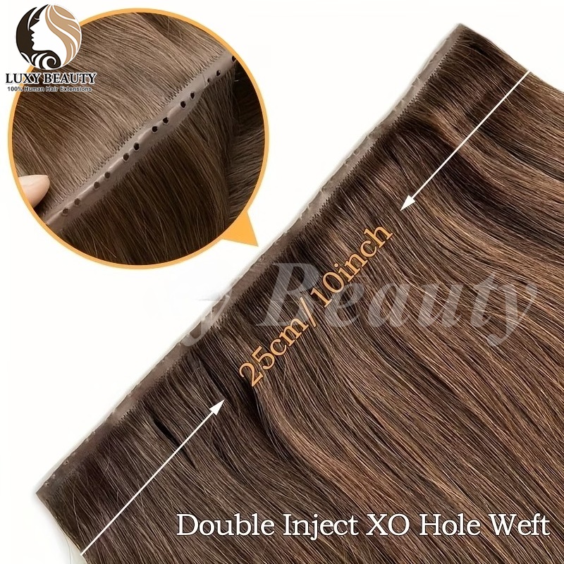 Brązowe doczepiane włosy z otw – Invisible Tape In Extensions Real Hair recenzja i cena