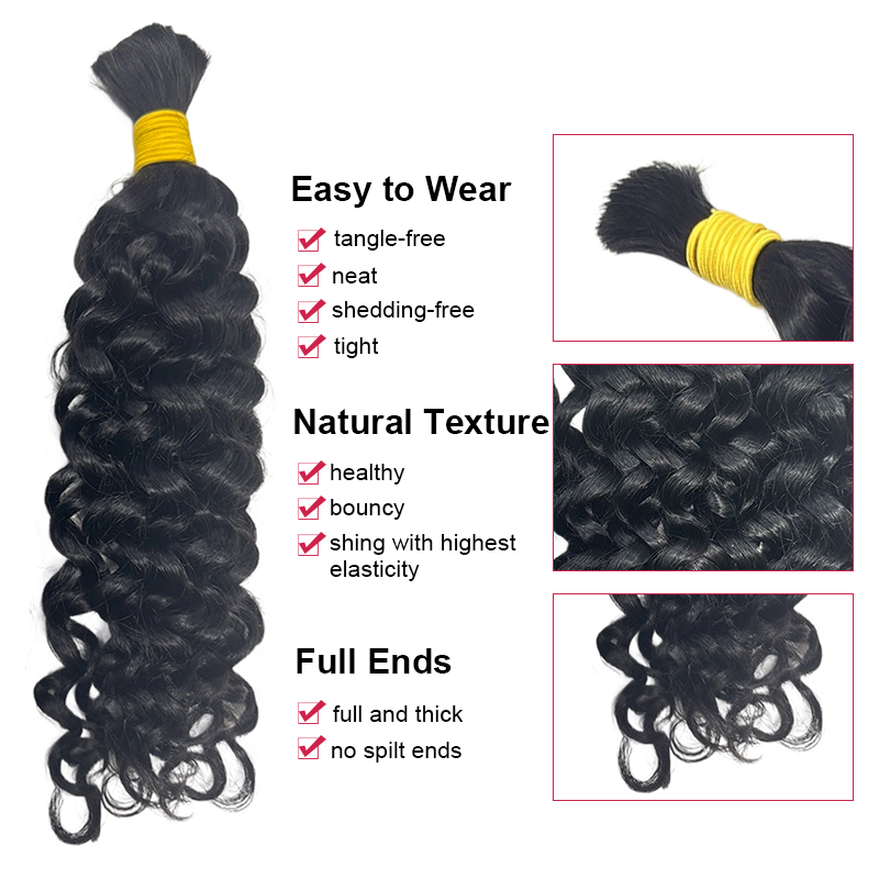 Włosy do zaplatania, ludzkie,  – Water Wave Bulk Human Hair For Braiding recenzja i cena