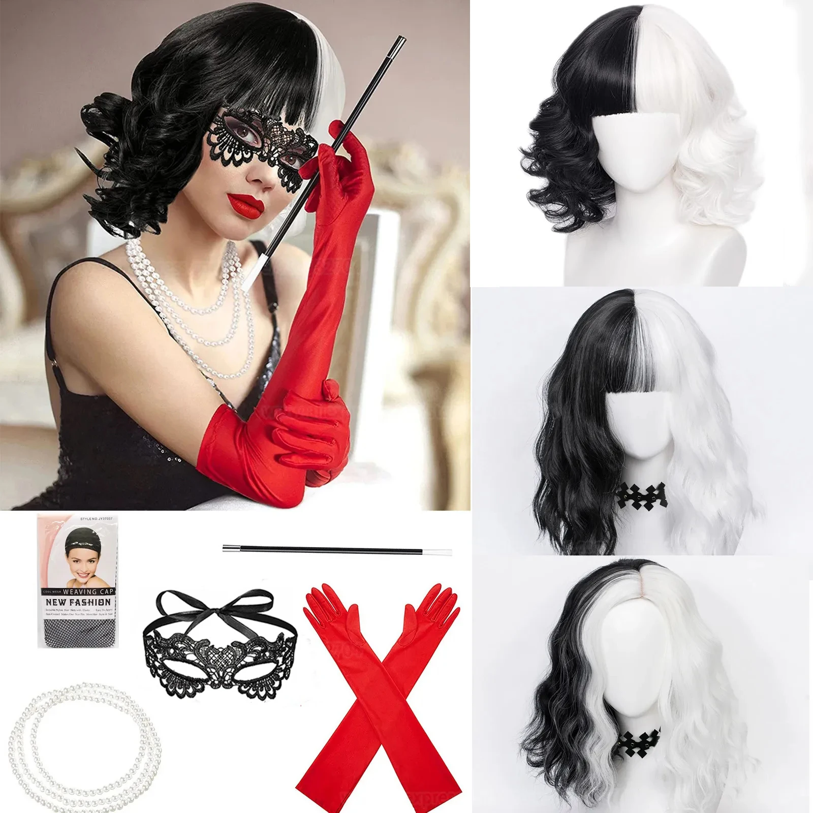 Peruka do cosplayu Cruella de  – Synthetic Braided Wigs For Black Women recenzja i cena