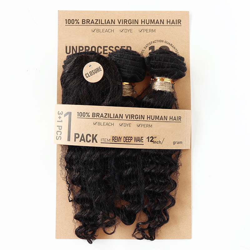 Włosy naturalne indyjskie w ze – Deep Wave 3 Bundles With Closure recenzja i cena