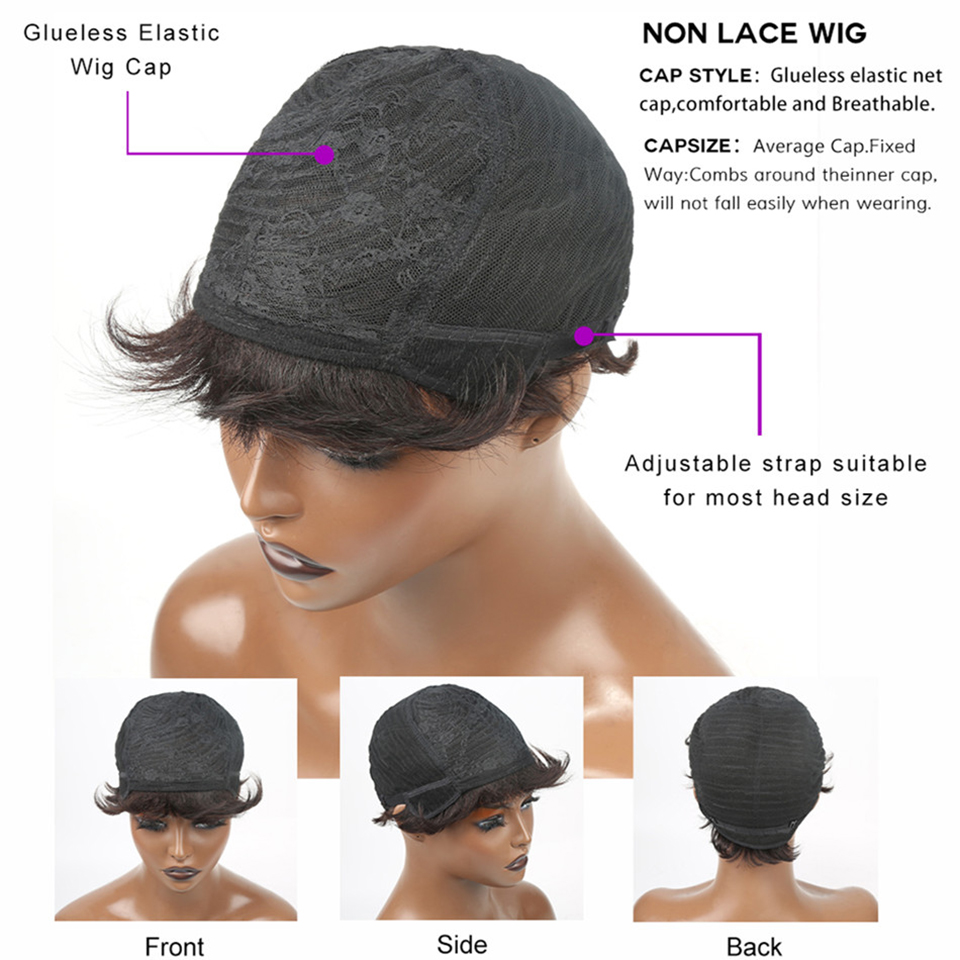 Peruka z naturalnych krótkich  – Short Pixie Cut Wig Human Hair Cheap recenzja i cena