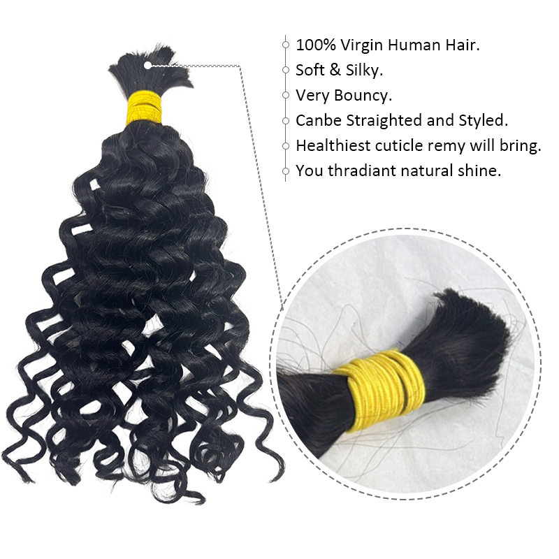 Włosy ludzkie w formie pasm do – Water Wave Bulk Human Hair For Braiding recenzja i cena