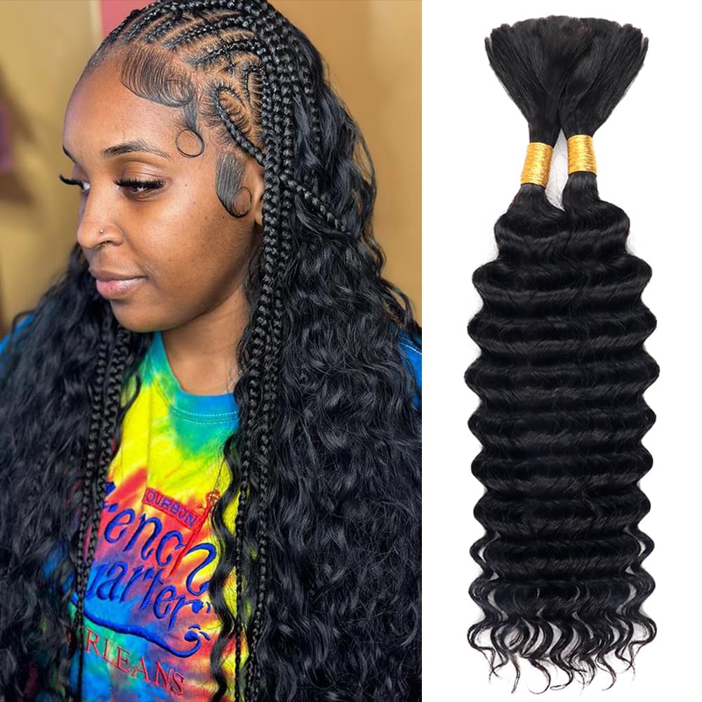 Głęboka fala wodna, włosy natu – Water Wave Bulk Human Hair For Braiding recenzja i cena