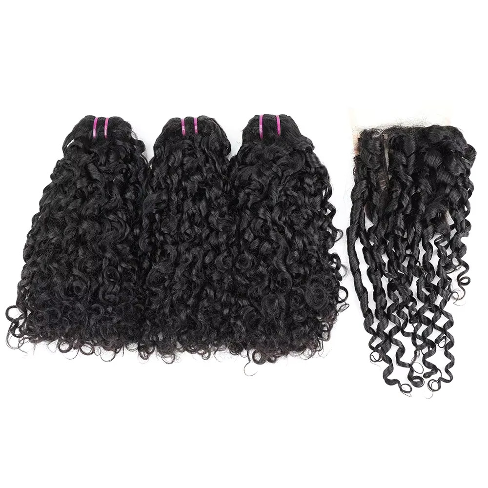 Zestawy włosów Pixie Curl z za – Deep Wave 3 Bundles With Closure recenzja i cena